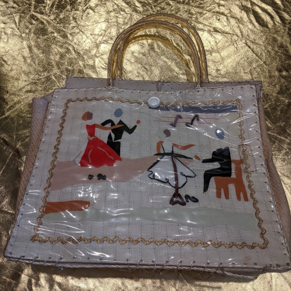 Vintage 50s/60s handbag purse dancers music - Picture 7 of 9